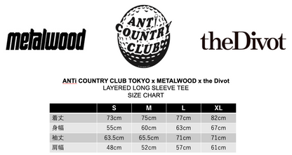Metalwood x ANTi COUNTRY CLUB TOKYO x the Divot Layered Long Sleeve Tee - BLACK x Real Tree Camo -