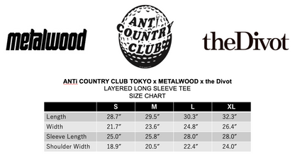 Metalwood x ANTi COUNTRY CLUB TOKYO x the Divot Layered Long Sleeve Tee - BLACK x Real Tree Camo -